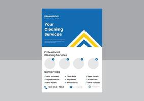 professional cleaning service flyer poster template. home and office cleaning service poster leaflet design template. vector