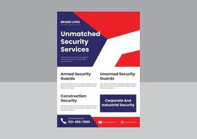 expert security service flyer poster design template. professional security experts leaflet flyer poster design. vector