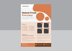 Bakery house flyer design, Cafe promotion flyer poster design, cookie store flyer design. vector