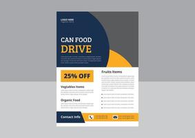 Food Drive Flyer Templates. Food Donation Flyer Design. Charity fundraisers flyer poster template. Cover, leaflet, flyer design. vector