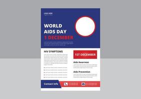 World AIDS Day or HIV Virus Poster or Flyer Design Template. HIV or AIDS Prevention flyer leaflet design. cover, poster, a4 size, flyer design. vector