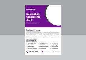 scholarship opportunities flyer poster template design. international scholarship flyer design template. vector