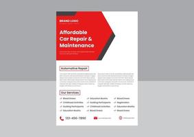 automotive and car repair service poster flyer design. car repair and maintenance service flyer poster design. vector