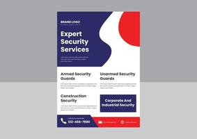 expert security service flyer poster design template. professional security experts leaflet flyer poster design. vector