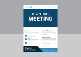 Town hall meeting flyer template, Webinar poster template, Multipurpose event flyer design, Annual meeting vector flyer, poste, cover, a4 size.