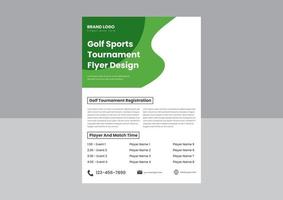 plantilla de póster de volante deportivo de campo de golf. plantilla de diseño de volante de cartel de evento deportivo de golf. plantilla de diseño de volante de evento deportivo. vector