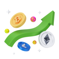 Cryptocurrency 3D Illustration png