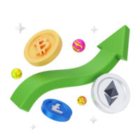 ilustração 3d de criptomoeda png