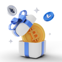 illustration 3d de crypto-monnaie png