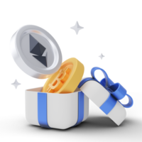 ilustração 3d de criptomoeda png