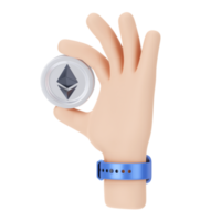 illustration 3d de crypto-monnaie png