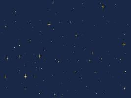 diseño de vector de cielo estrellado de noche de dibujos animados. fondo de espacio azul oscuro simple con imágenes prediseñadas de estrellas. patrón estrellado de dibujos animados. estrellas cósmicas en el vector espacial de la oscuridad, constelaciones del cielo nocturno galaxia