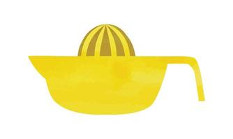 Simple watercolor lemon squeezer vector illustration isolated on white background. Minimalist lemon squeezer clipart. Lemon squeezer cartoon doodle style. Hand juicer hand drawn. Kitchen utensil