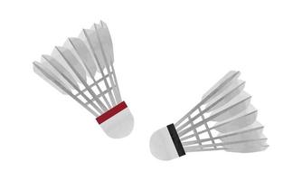 Set of badminton shuttlecocks clipart. Shuttlecock watercolor style vector illustration isolated on white background. White feather shuttlecock cartoon hand drawn style. Shuttlecock vector design