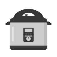 Ilustración de vector de imágenes prediseñadas de cocina automática y olla a presión. diseño de vector plano de olla a presión eléctrica. icono de signo de multicocina. clipart de dibujos animados de olla a presión. concepto de cocina y cocina