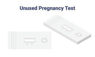 New rectangular pregnancy test without result isometric vector illustration. Unused pregnancy test blank screen flat design clipart. Waiting for result. Reproductive, planning of pregnancy concept