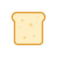 Toast slice icon clipart vector illustration. Simple slice of toast bread sign flat vector design. Toast bread icon isolated on white background. Toast cartoon clipart