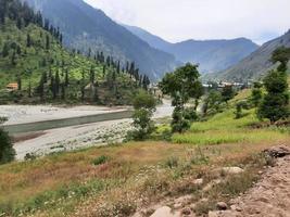 Kashmir is the most beautiful region in the world which is famous for its green valleys, beautiful trees, high mountains and flowing springs. photo