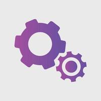 establecer el símbolo del icono de la línea de engranajes para la interfaz de usuario, las redes sociales, el sitio web aislado en el fondo blanco. vector