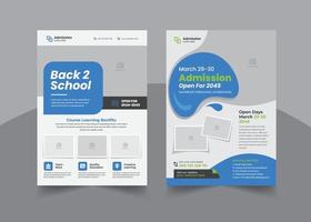 School Admission Flyer Design Template, School Education Admission, Corporate Banner, Kids Back To School Business Poster Layout Premium Vector Ads. Free Vector