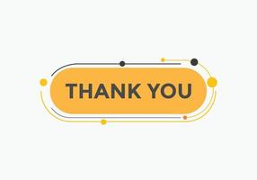 Thank you button. Thank you text web template. Vector Illustration.