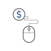 Pay per click icons. Concept for SEO, payment collection and web design. PPC icon vector
