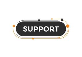Support text button. Colorful Support web banner template. Sign icon label Colorful web banner template Support vector
