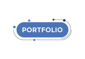 Portfolio button. Portfolio speech bubble. Portfolio Colorful web banner. vector illustration