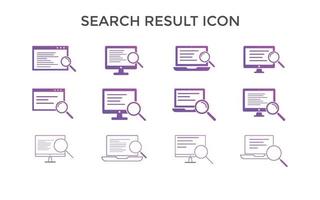 conjunto de iconos de resultados de búsqueda ilustración vectorial.símbolo de icono de resultado de búsqueda para seo, sitio web y aplicaciones móviles. vector