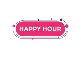 Happy hour button. Happy hour text web template. speech bubble vector