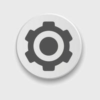 icono de configuración para aplicaciones o interfaz web con botón. conjunto de configuraciones, equipo, vector de icono de cog con botón. signo de ajuste de estilo plano o engranaje con botón