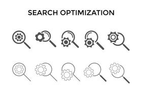 Set of Search optimization icon vector
