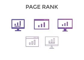 Set of  Page rank icons. Used for SEO or web design vector