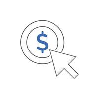 Pay per click icons. Concept for SEO, payment collection and web design. PPC icon vector