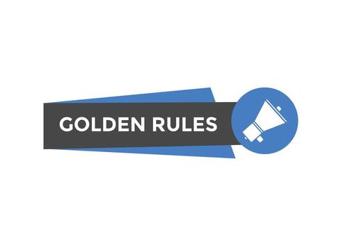 Golden rules text button. Golden rules speech bubble. Golden rules text web template Vector Illustration.