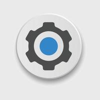 icono de configuración para aplicaciones o interfaz web con botón. conjunto de configuraciones, equipo, vector de icono de cog con botón. signo de ajuste de estilo plano o engranaje con botón