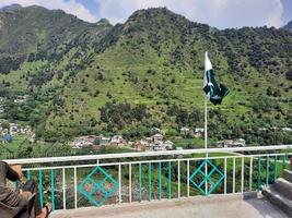 Kashmir is the most beautiful region in the world which is famous for its green valleys, beautiful trees, high mountains and flowing springs. photo