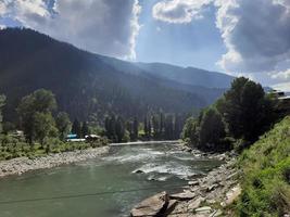 Kashmir is the most beautiful region in the world which is famous for its green valleys, beautiful trees, high mountains and flowing springs. photo