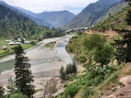 Kashmir is the most beautiful region in the world which is famous for its green valleys, beautiful trees, high mountains and flowing springs. photo