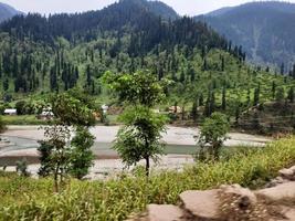 Kashmir is the most beautiful region in the world which is famous for its green valleys, beautiful trees, high mountains and flowing springs. photo