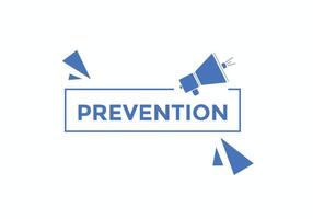 prevention button. speech bubble. prevention Colorful web banner. vector illustration