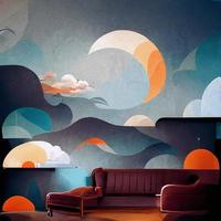 Abstract flat screen illustration background. photo