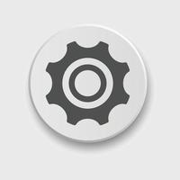 Setting icon for apps or web interface with button. Set of settings, Gear, Cog icon vector with button. Sign flat style setting or gear with button