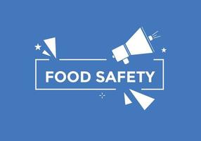 food safety text text button. Colorful web banner food safety text. Vector illustration