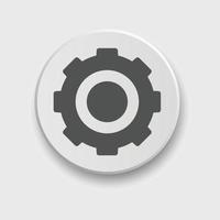 Setting icon for apps or web interface with button. Set of settings, Gear, Cog icon vector with button. Sign flat style setting or gear with button