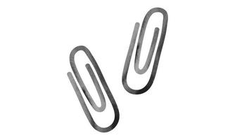 Paper clip watercolor drawing vector illustration isolated on white background. Cartoon paperclip clipart. Watercolor paper clip attachment, email attachment, attached file