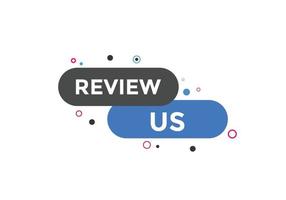 Review us Start now button. Review us User rating social banner promotion. Review Us text social media template vector