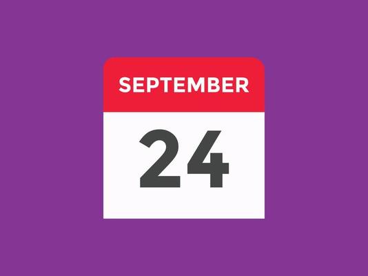 september 24 calendar reminder. 24th september daily calendar icon template. Calendar 24th september icon Design template. Vector illustration 11067419 Vector Art at Vecteezy