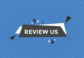 Review us Start now button. Review us User rating social banner promotion. Review Us text social media template vector