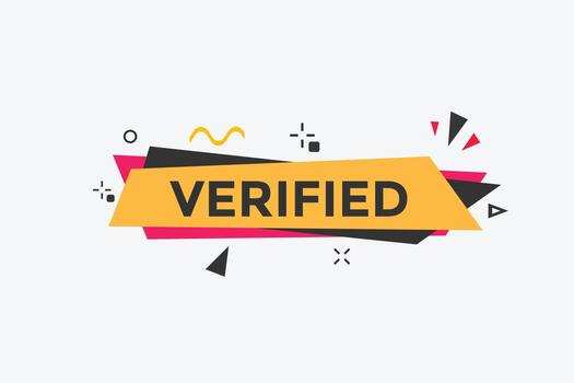 verified text button. verified text web template Vector Illustration.